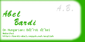 abel bardi business card